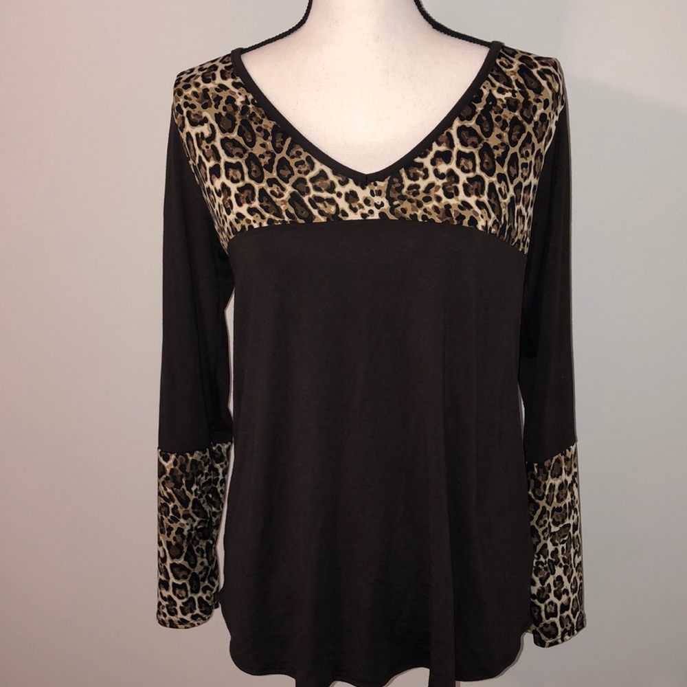 Leopard Print with Solid Pullover